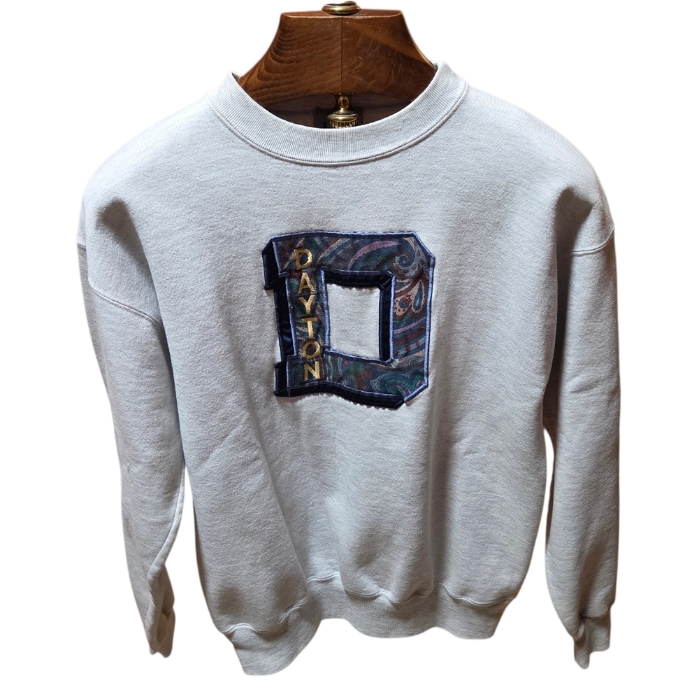Vintage 90s University Of Dayton Paisley Crewneck Sweatshirt IAB BEDFORD S/M